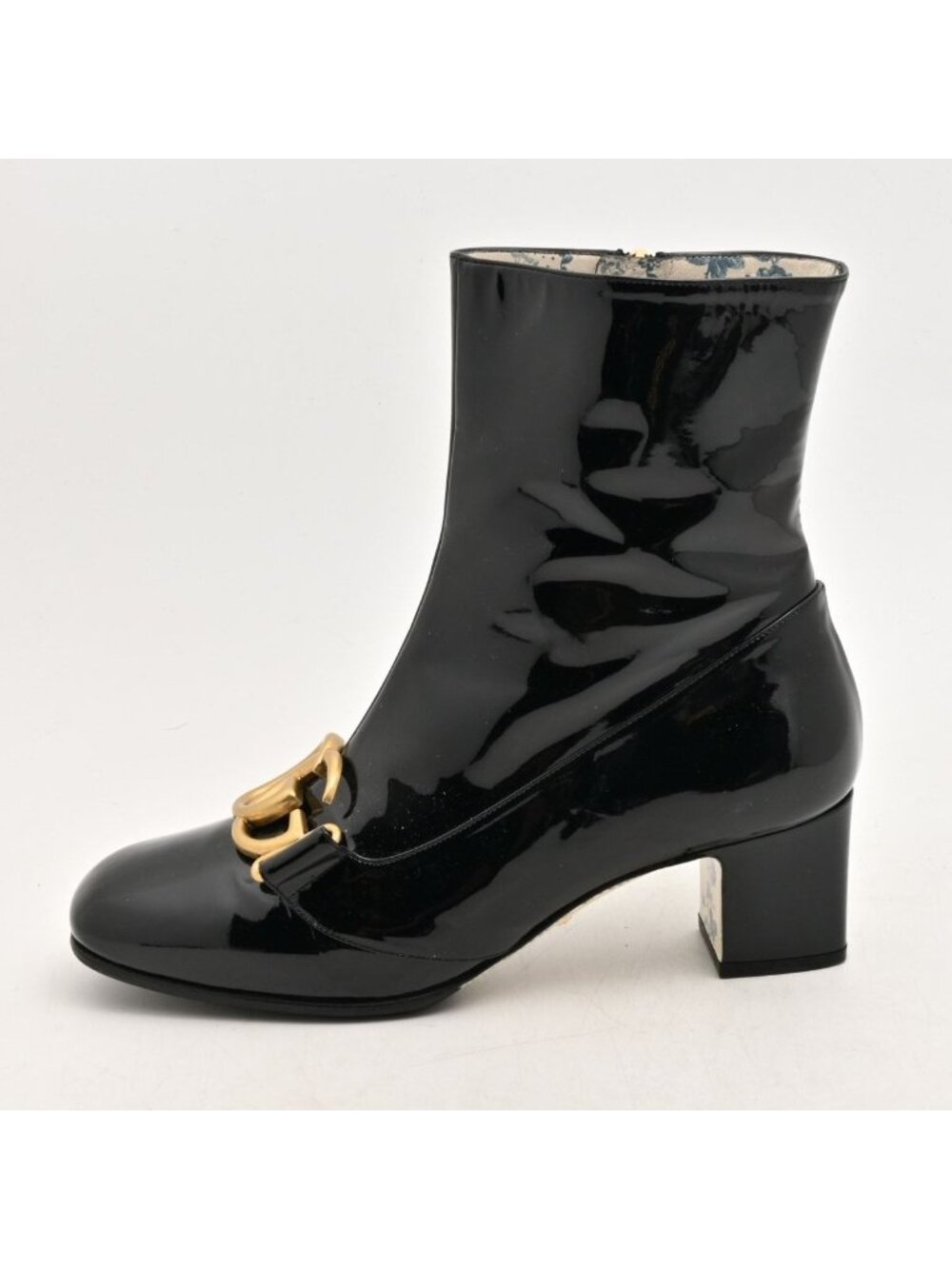 Gucci Short Boots GG Marmont Black Leather